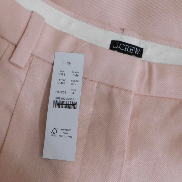 NWT!! J. CREW Lucia Short Stretch Linen Blend Ballet Slipper Pink Shorts Size 4 - Picture 14 of 16
